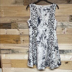 Anewsta size S (4) Black & Cream Floral, Snake, Leopard Printed Sleeveless Dress